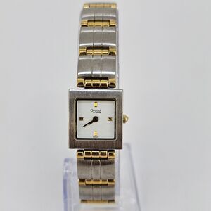 Caravelle Bulova Women's Watch 18MM White Dial‎ Two Tone Bracelet 7" New Battery